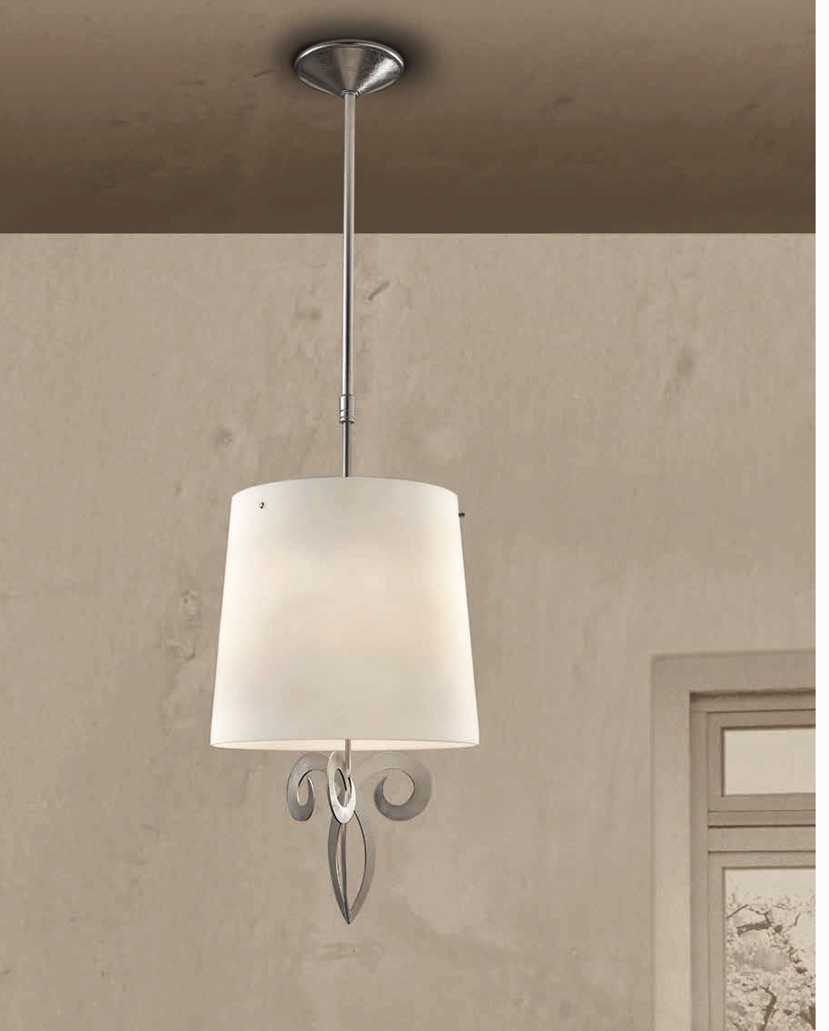 Lam via dese lampada a sospensione 4420/3s foglia argento notali .. Lampadari fogla oro moderno