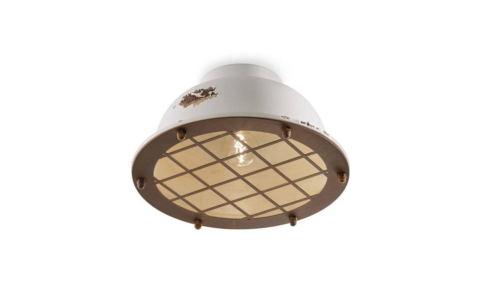 Plafoniere Soffitto Industrial : Ferroluce retro industrial plafoniera c