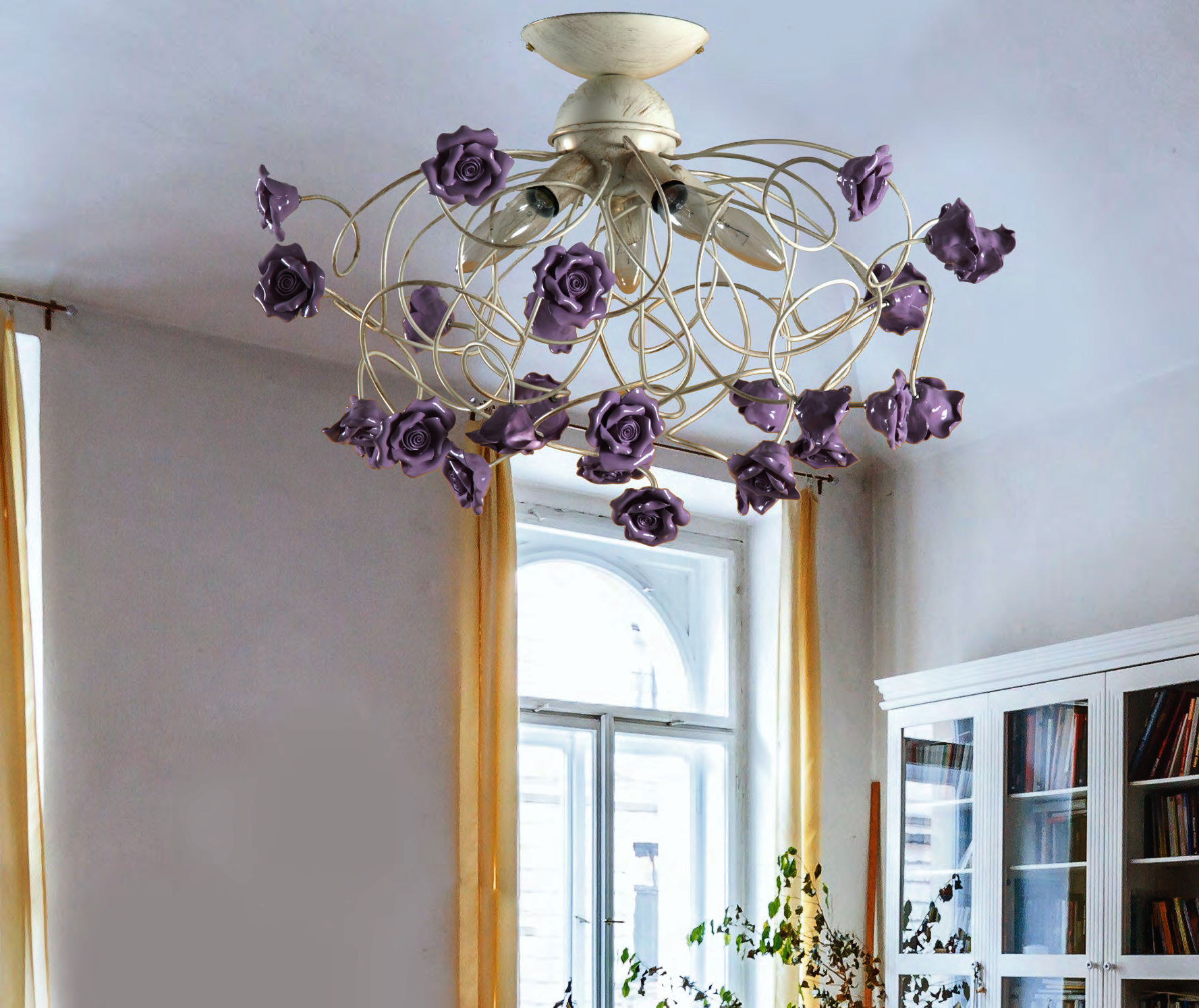 Padana lampadari lampada da soffitto angela 395 5 mu notali ... Lampadari a soffitto bagno rose