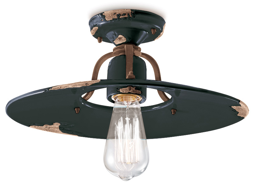 Plafoniere Vintage Da Parete : Ferroluce retro country plafoniera c1445